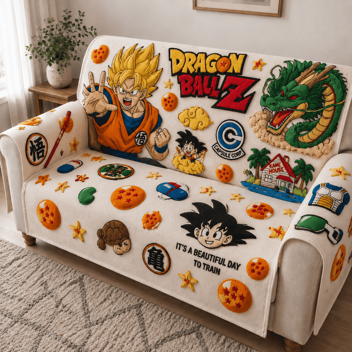 DGBL Tufted Sofa Cover & Pillow Set DNBN