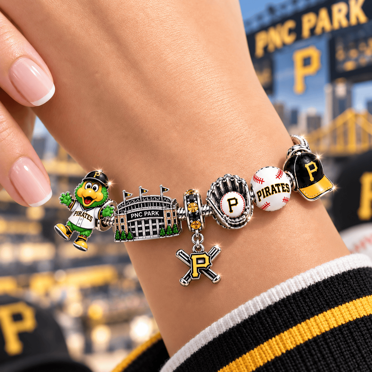 PITTS Silver Charm Bracelet Set BMD