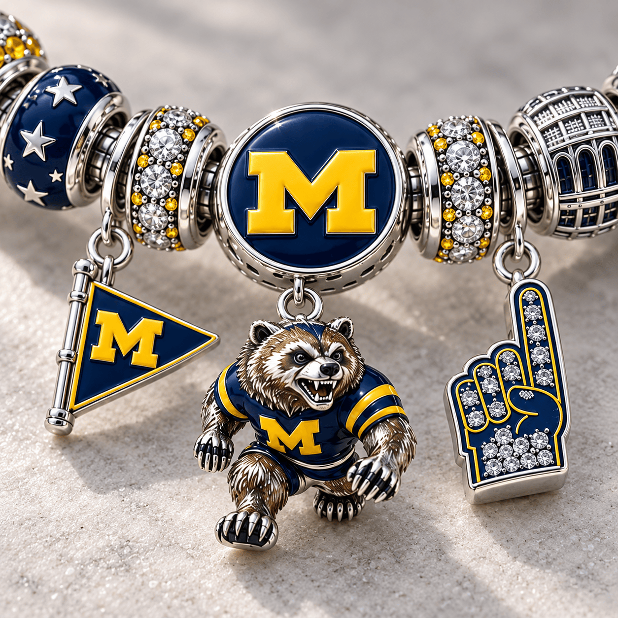 MWR Silver Charm Bracelet Set NTTB