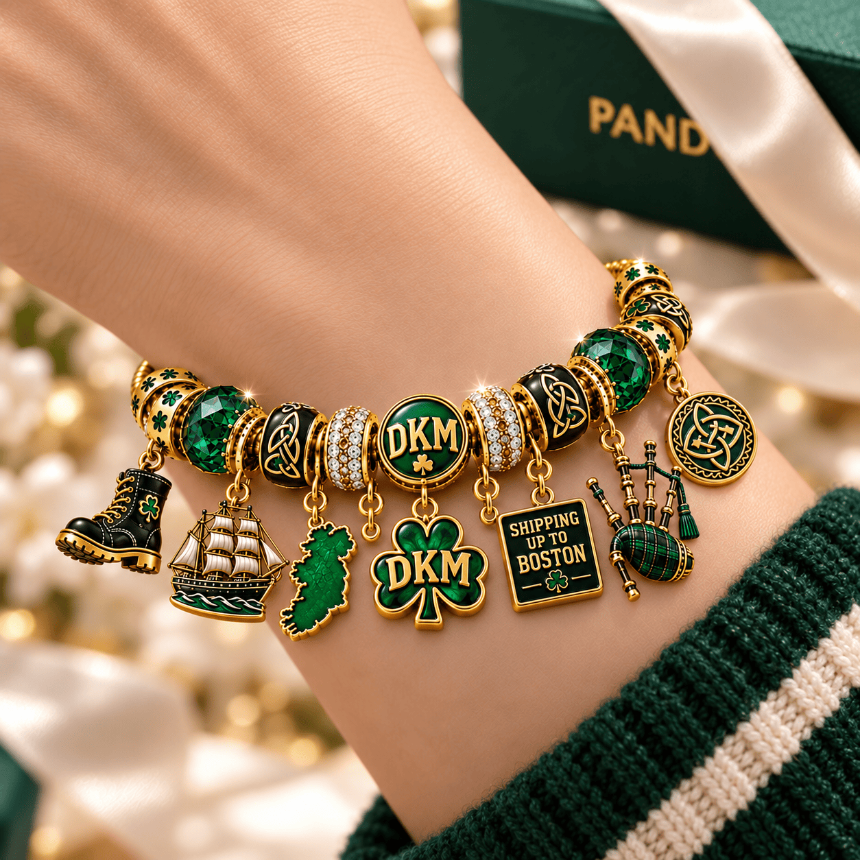 DKMP Gold Charm Bracelet Set NHVH