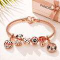 101D Rose Gold Charm Bracelet Set TTTT